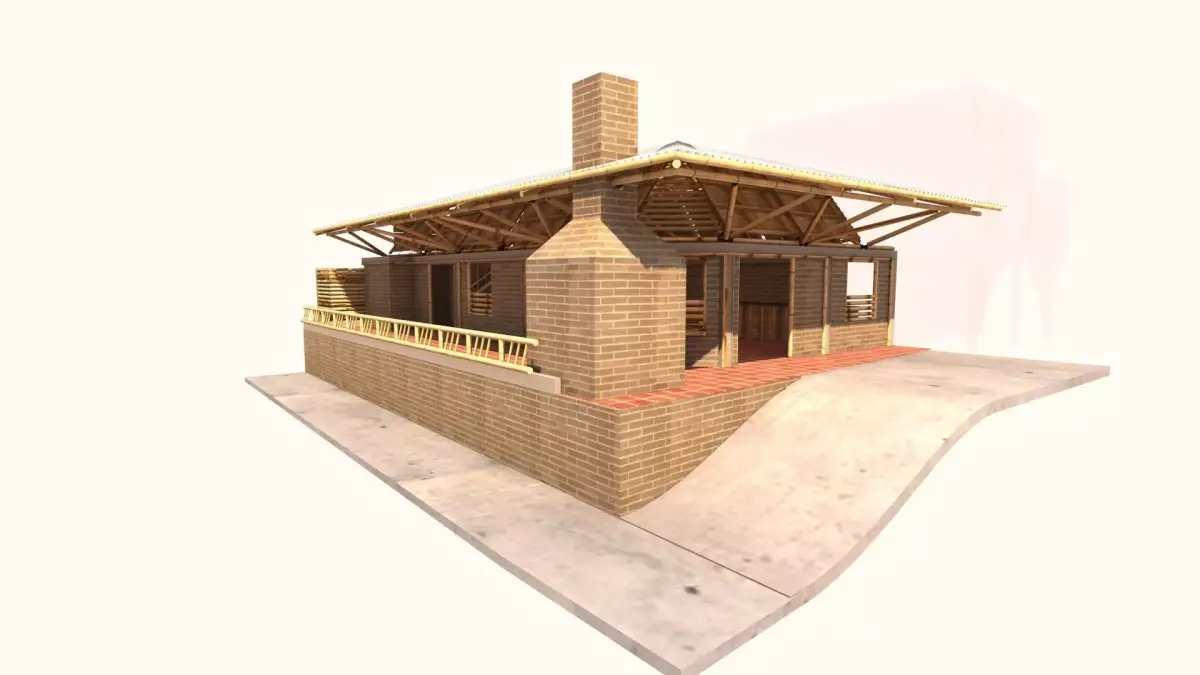 BAMBOO GRILL RESTAURANT BAKED 3D model