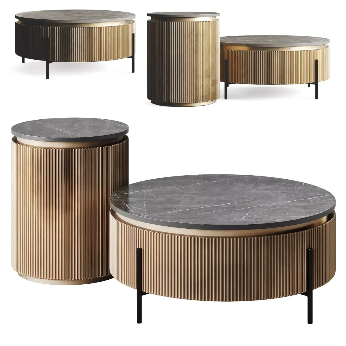 Oroa IRONVILLE Luxury Metal Coffee Table 3D model
