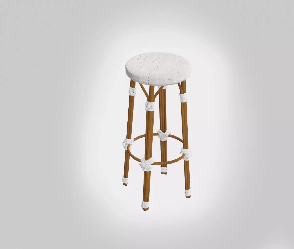 Embroidered Hand Made Stool Low-poly 3D model