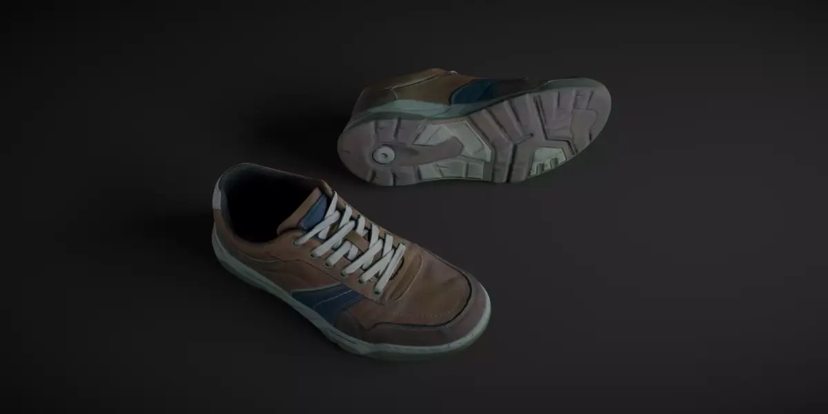 Pair of Sneakers Low-poly 3D model