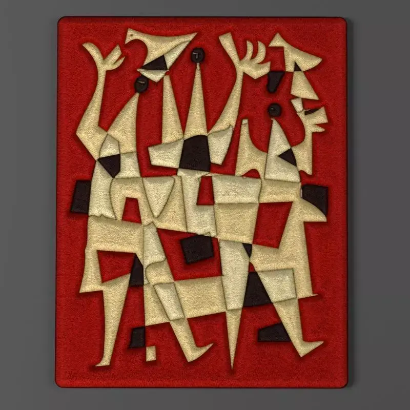 Sewing designer art - Festival of Birds concept 3D model