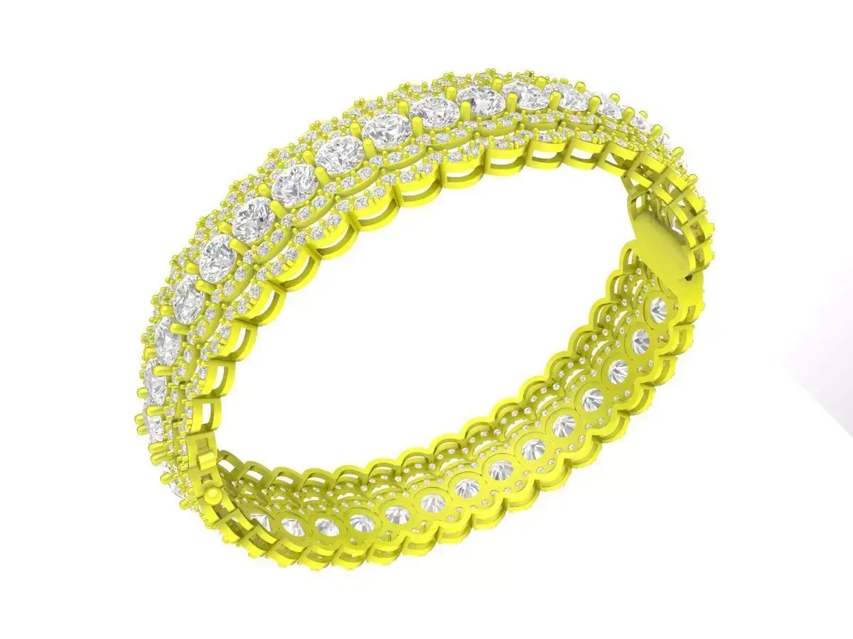7305 luxury korean diamond women fashion band bangle 3D print model