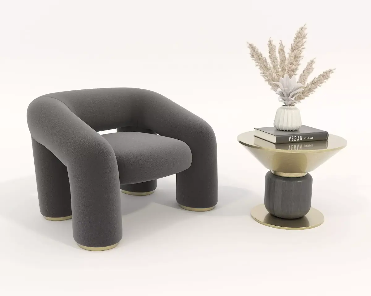 Modern Coffee Table and Armchair Set 79 3D model