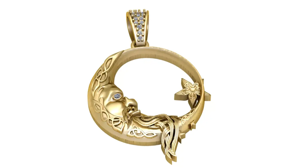 MOON STAR PENDANT 3D PRINTABLE MODEL  3D print model