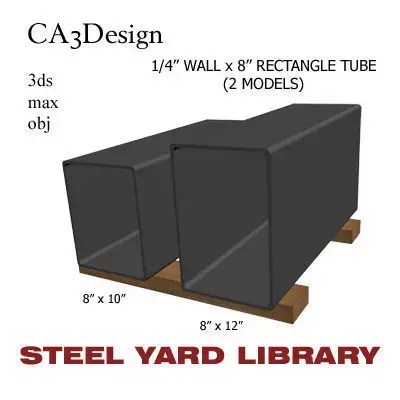 1 4in Wall x8in Rectangle Tube 3D model