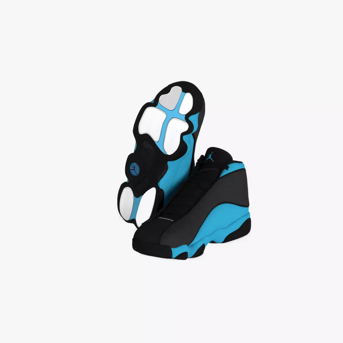 Jordan 13 blue white black online Low-poly 3D model