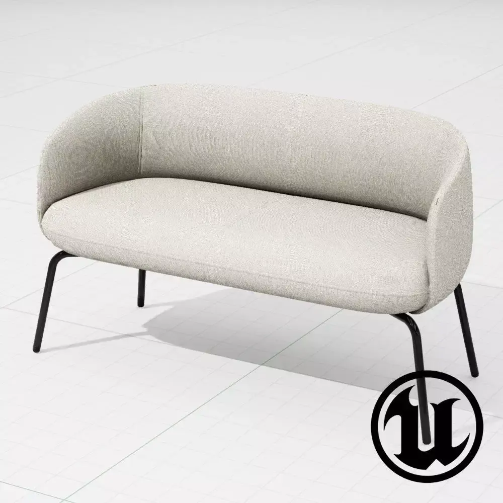 PlusHalle Low Nest Sofa UE4 Low-poly 3D model