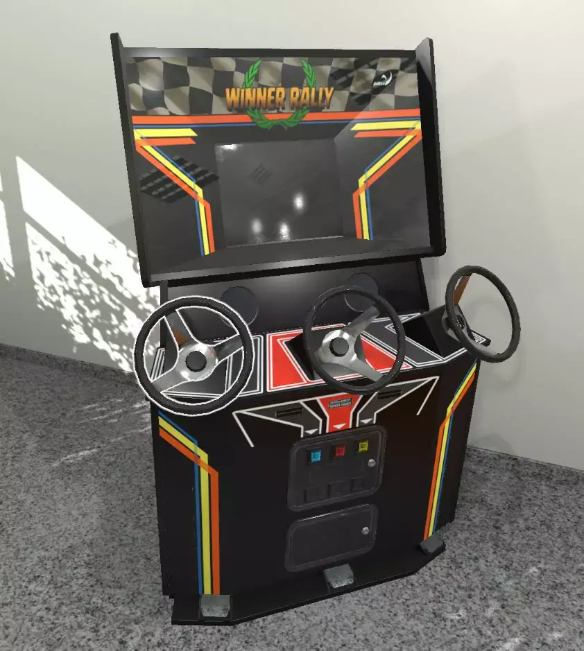 90s Arcade Racing Game Machine Low-poly 3D Model Low-poly 3D model