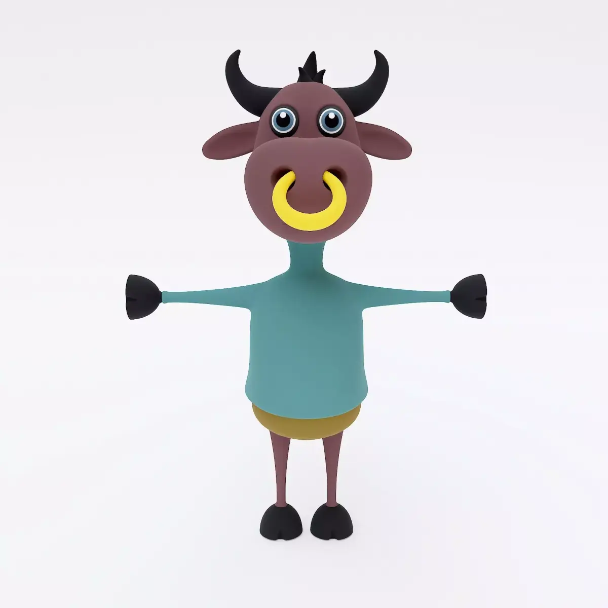Cartoon buffalo 3d model 3D model