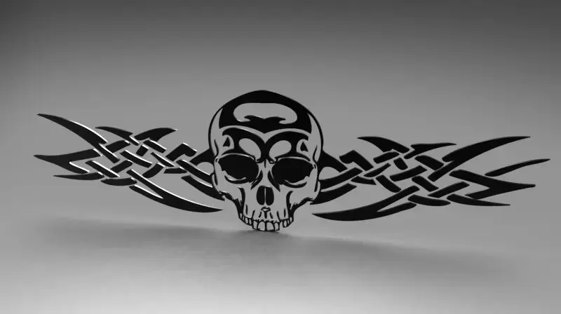 Tribal Skull for cut laze Low-poly 3D model