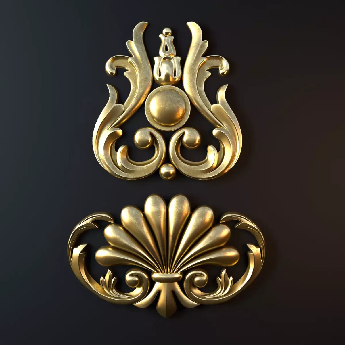 Ornament gold 03 3D model