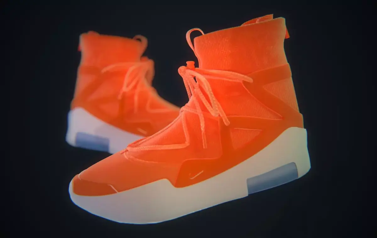  Nike Air Fear of God - Orange Low-poly 3D model