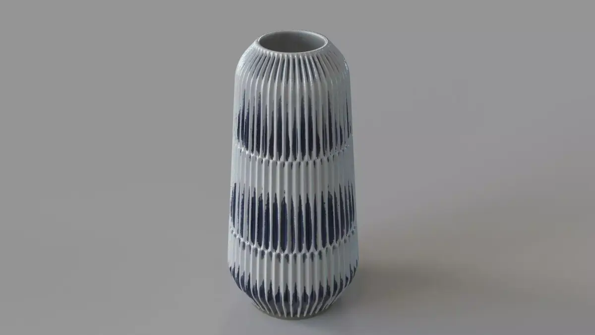 Piega Large Blue And White Vase 3D model