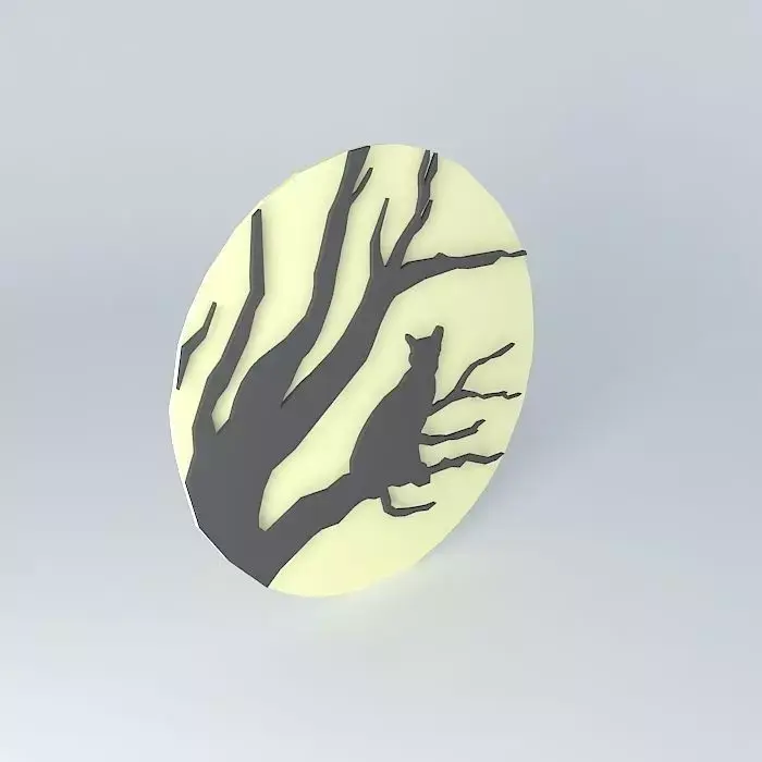 wood cat cutout recorte de madeira gato ar arte wall art Free 3D model