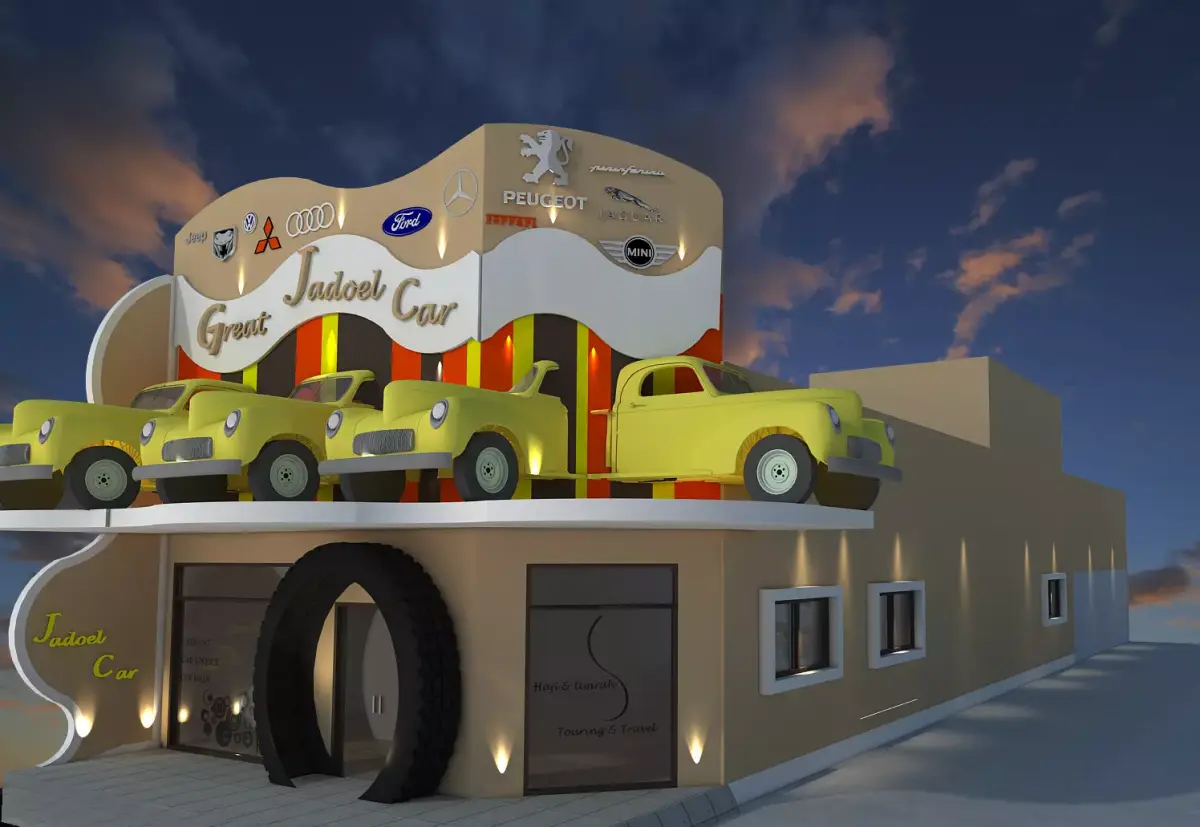 3D model house and caffe  3D model