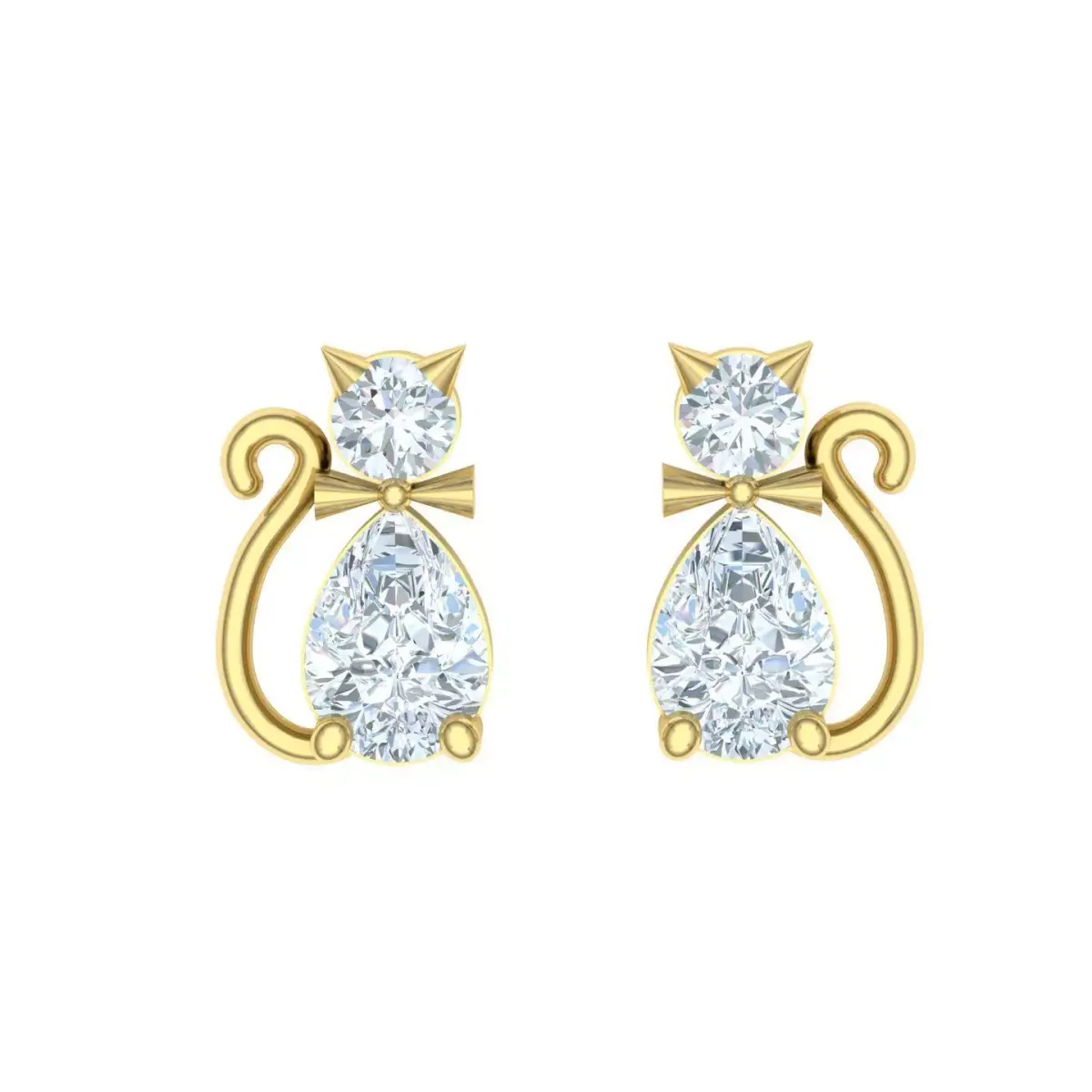 Cat earrings 01 3D print model
