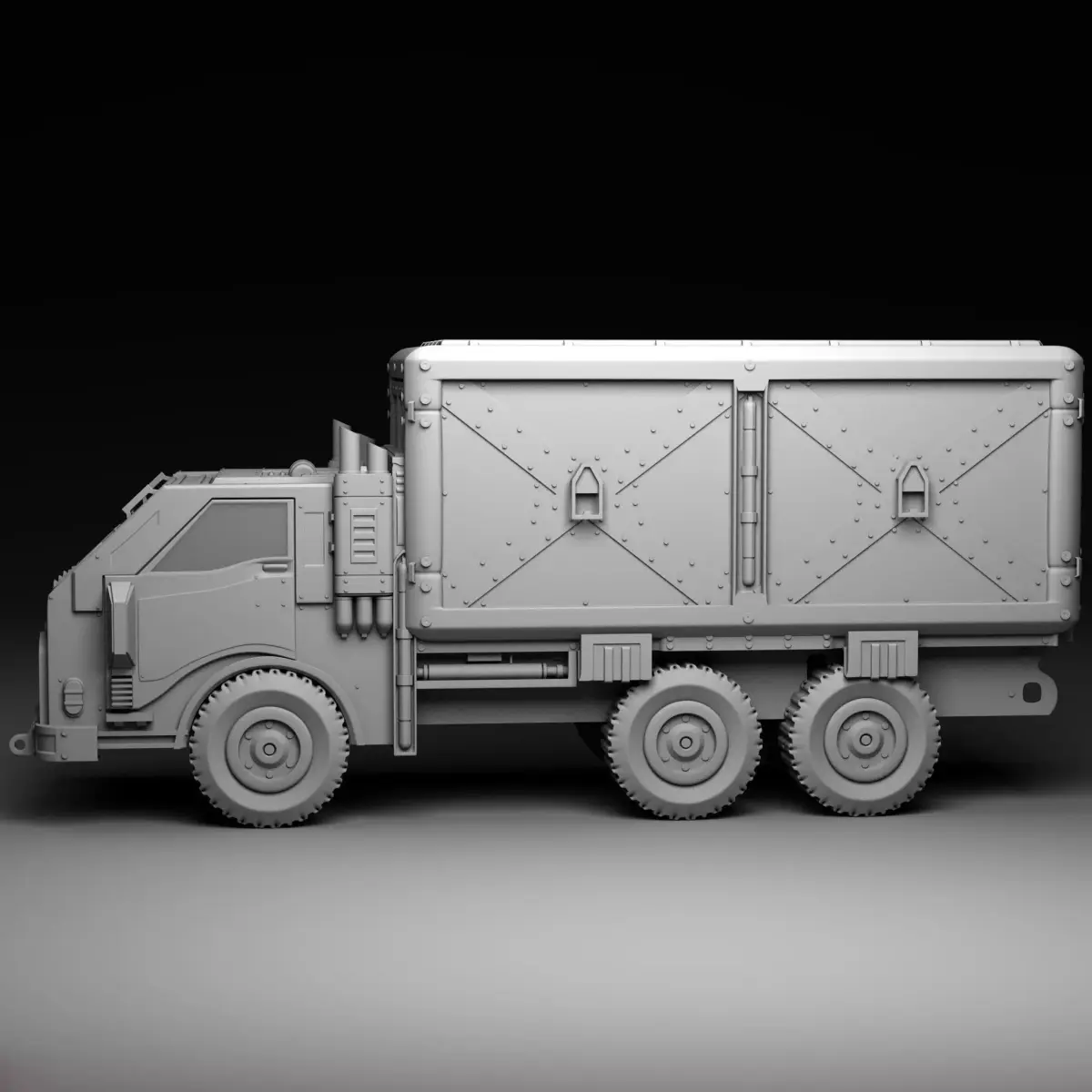 Sci-Fi Truck Low-poly 3D model