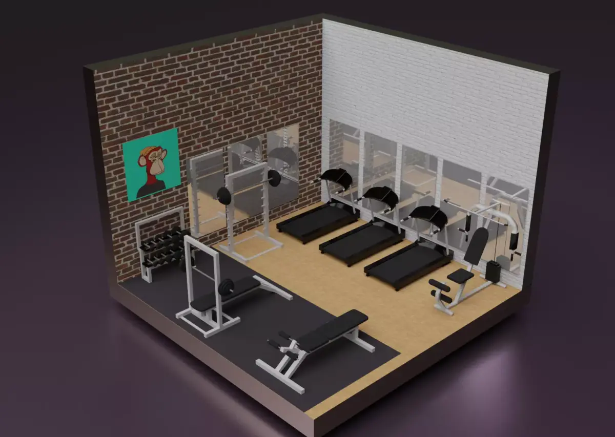 Isometric Gym Room Generate NFT 3D model