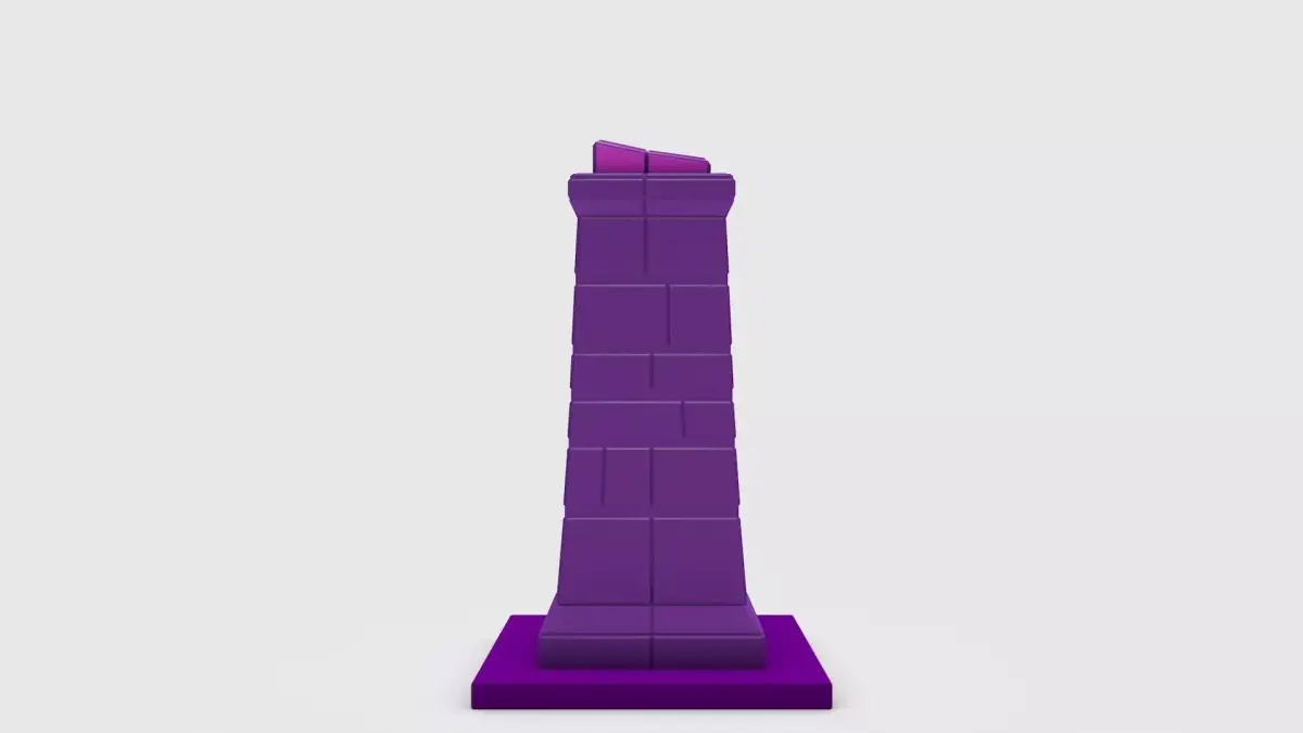 Pillar 3 lego tower Low-poly 3D model
