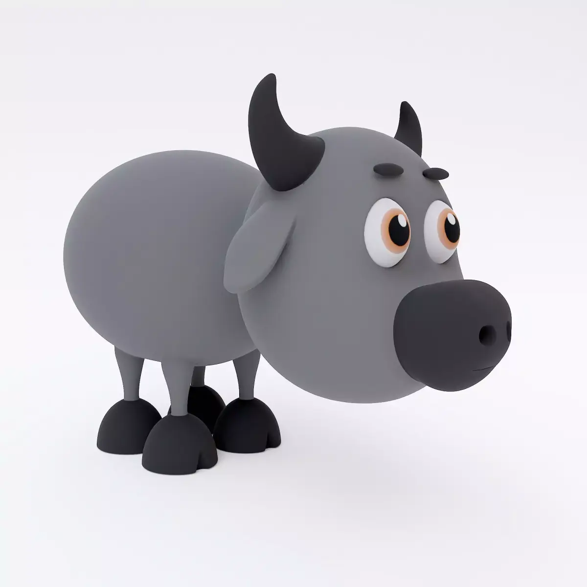 Buffalo cartoon animal 3d model 3D model