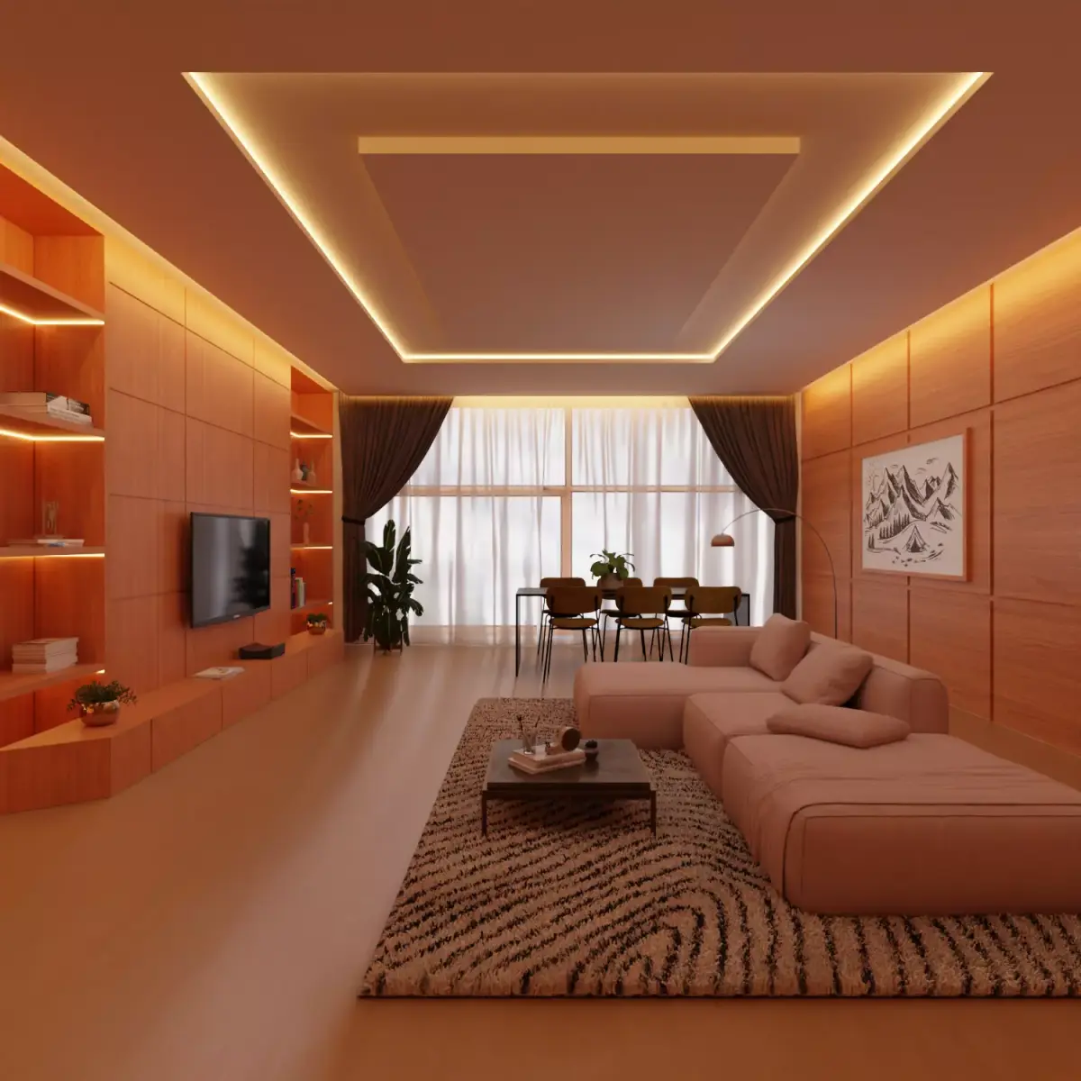 Living Room Interior Design 3D model purchase