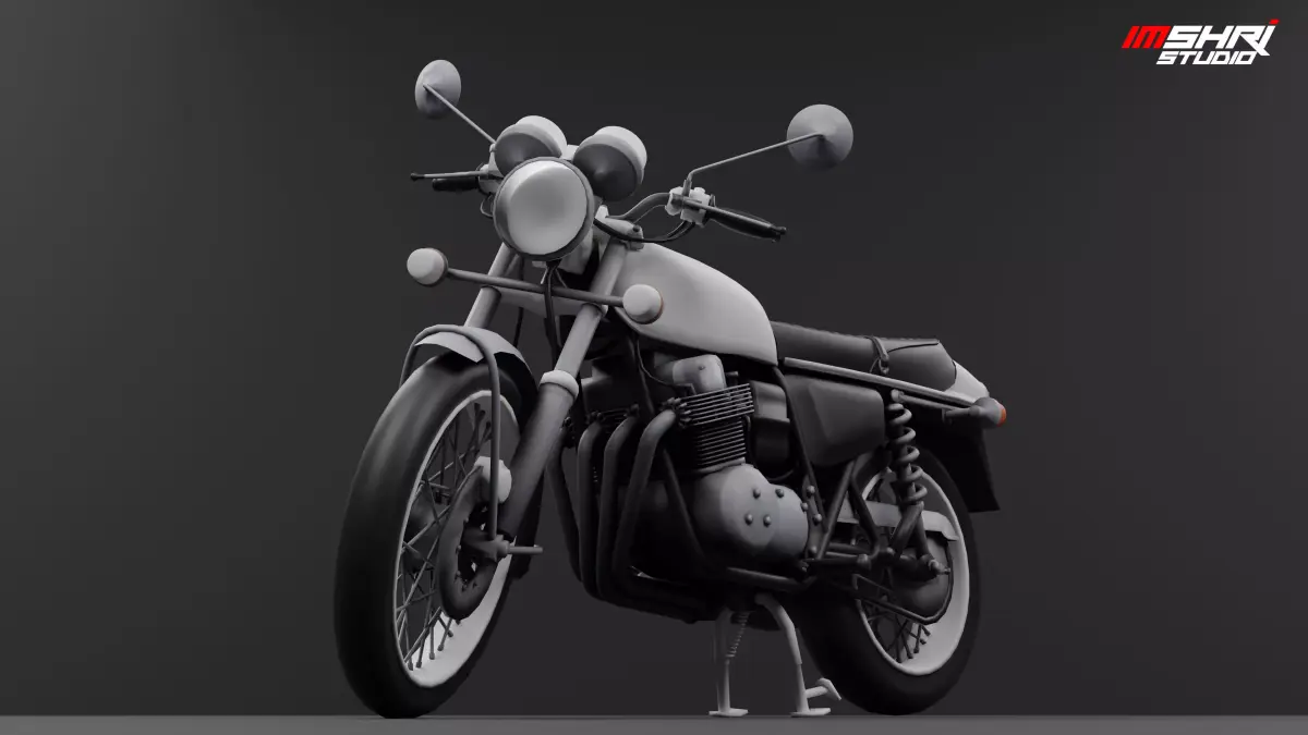Motorcycle Low-poly 3D model