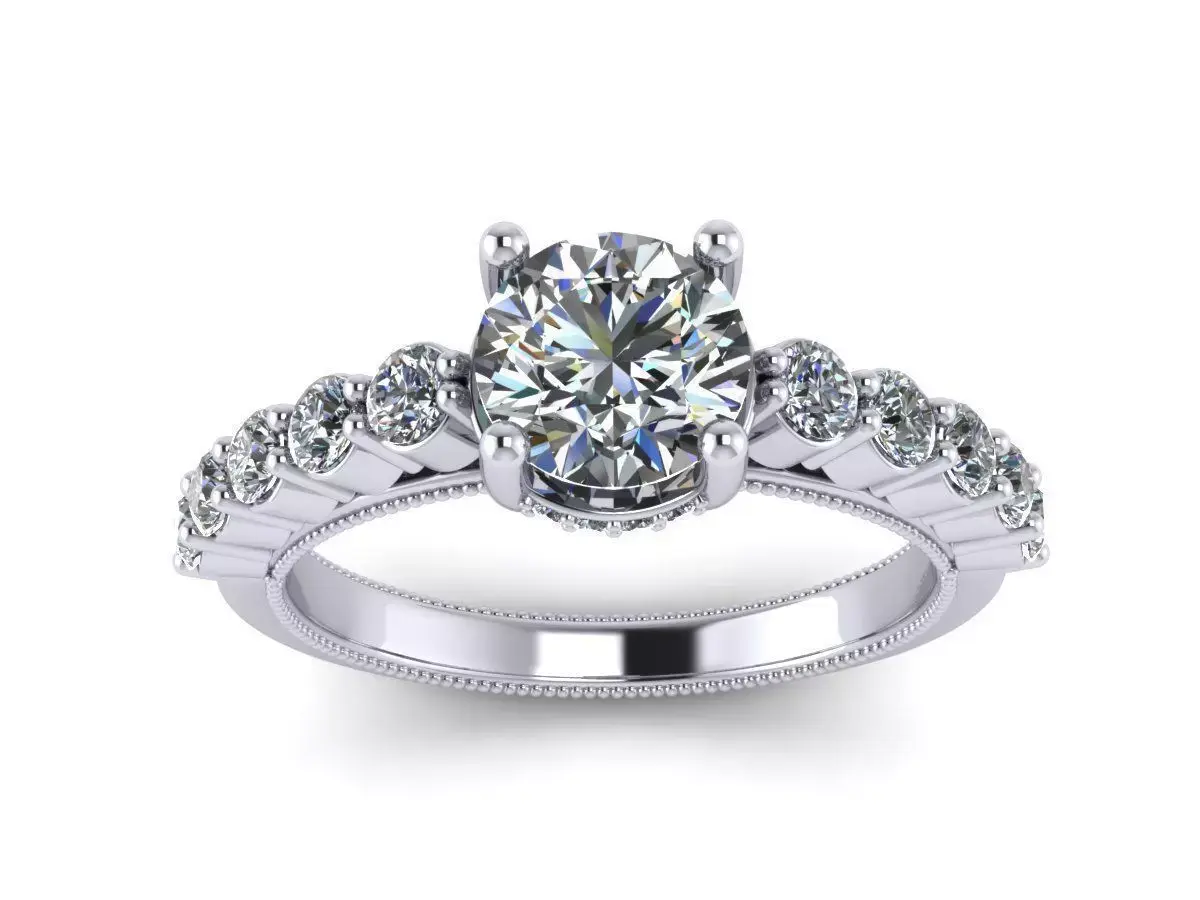 Five Stone Engagement Ring 3D model