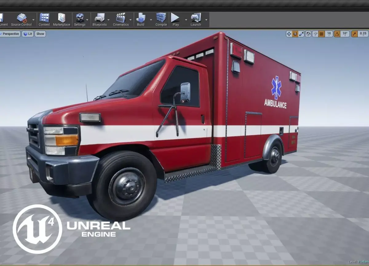 Ambulance  Low-poly 3D model