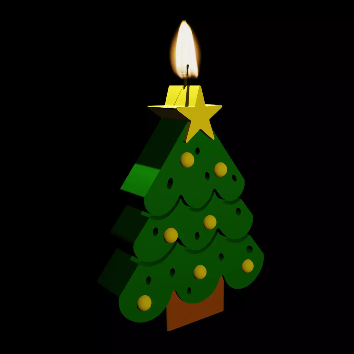 Christmas Tree-Themed Candle 2 3D print model