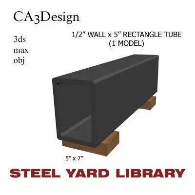 1 2in Wall x5in Rectangle Tube 3D model
