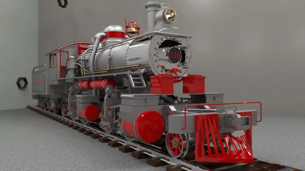Little River Railroad 126 steam locomotive train Free 3D model