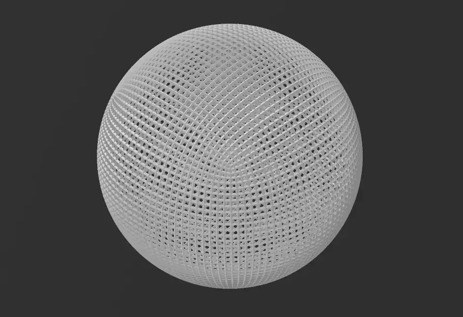 Quadrilateral polygon lattice sphere 3D print model