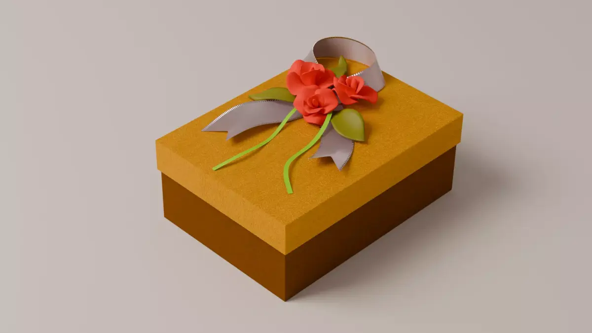 Package for Gift Yellow 150 x 210 x 80mm 3D model