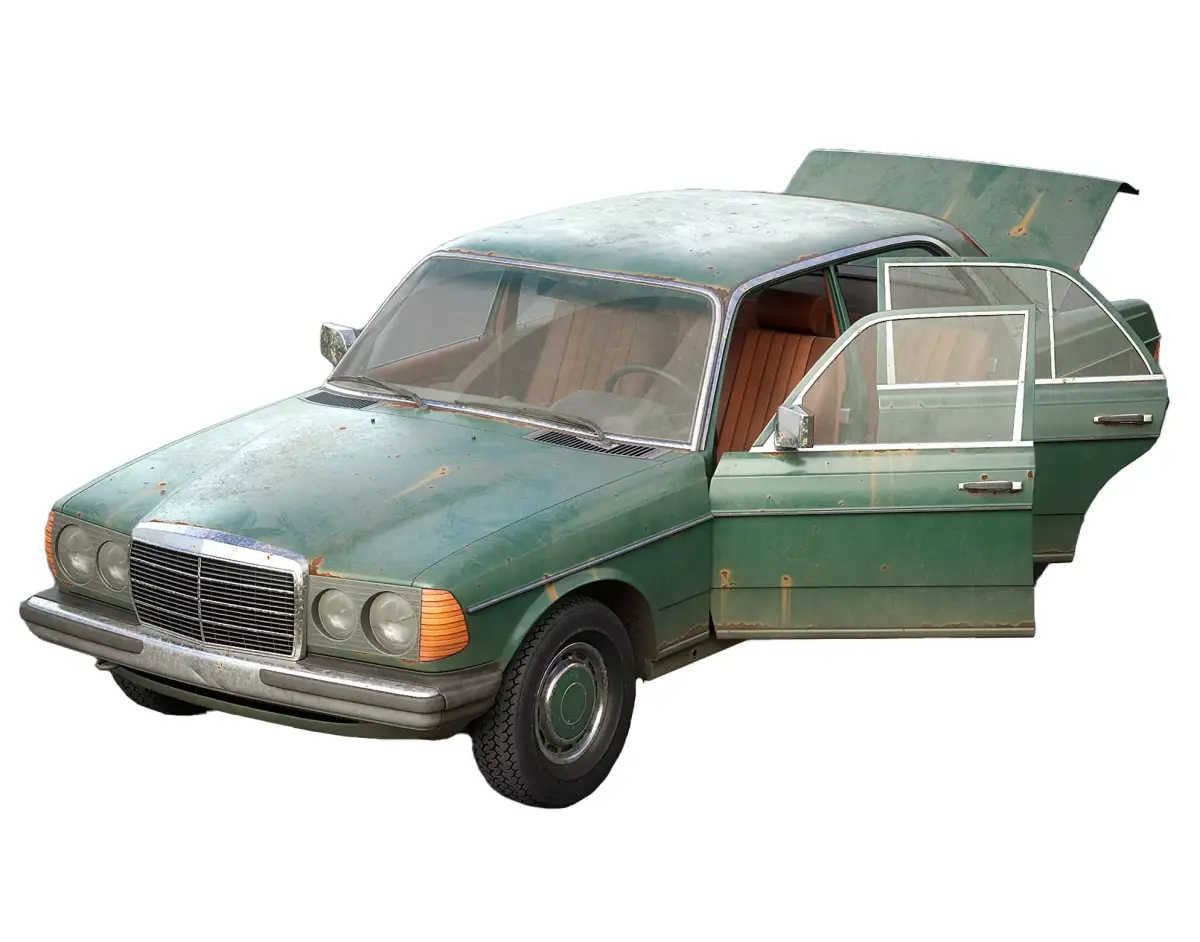 Old Classic car Sedan Set  with interior in 9 color variants az9 Low-poly 3D model