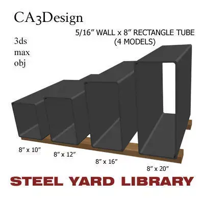 5 16in Wall x8in Rectangle Tube 3D model