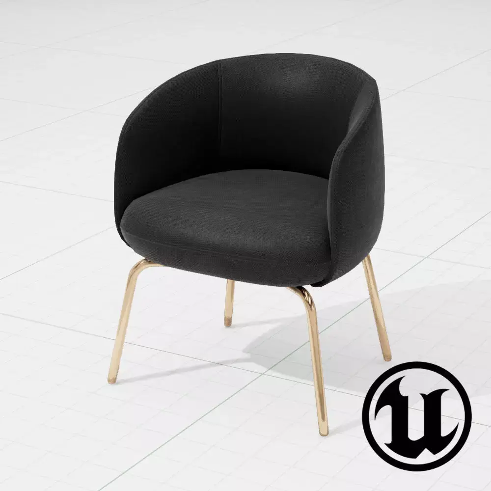 PlusHalle Low Nest Chair UE4 Low-poly 3D model