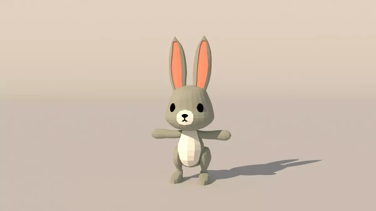 Character B095 Rabbit Cute Low-poly 3D model