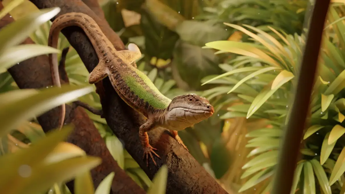 Green Lizard - Podarcis Sicula HQ Low-poly 3D model