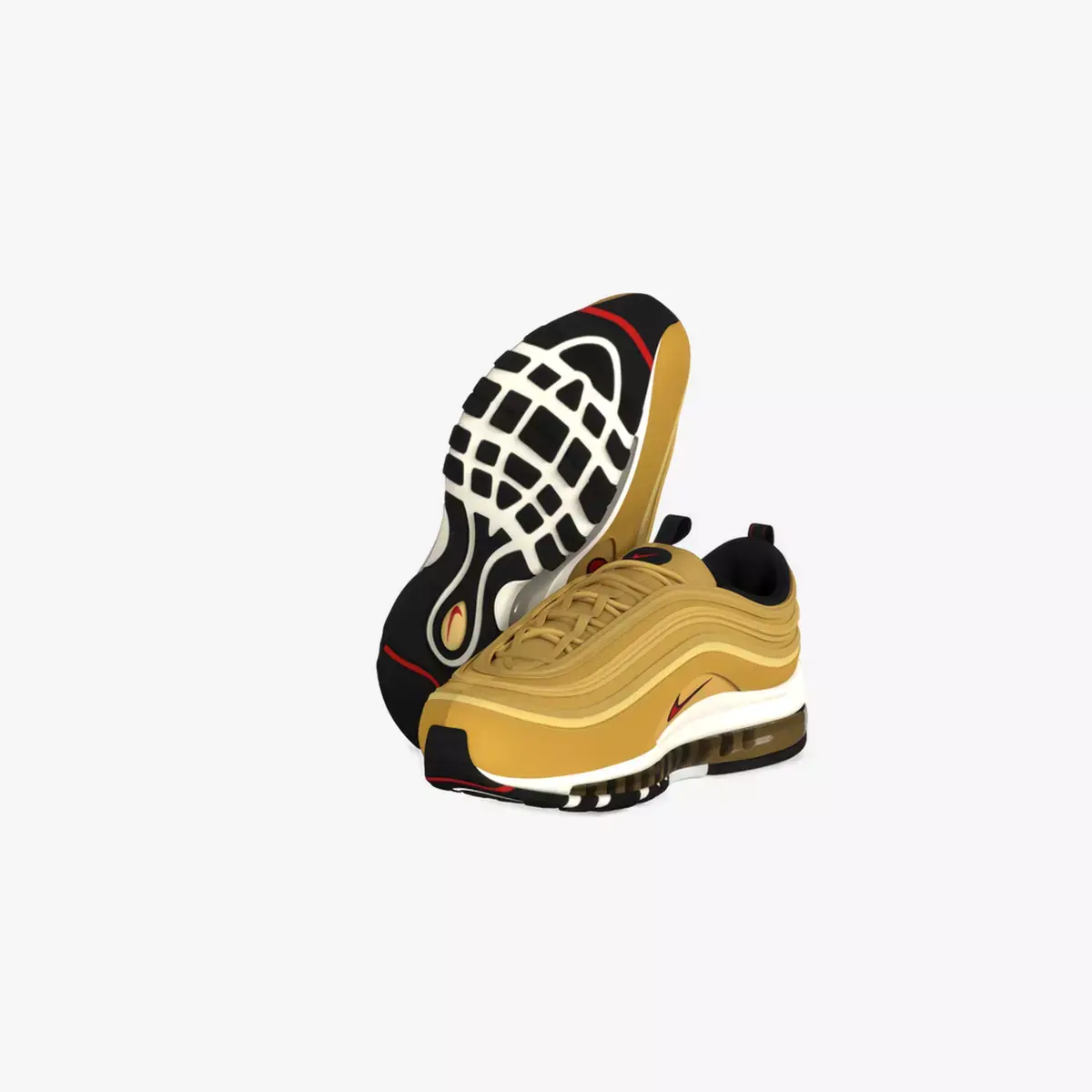 Nike Air Max 97 OG QS  Metallic Gold  884421 700 Low-poly 3D model