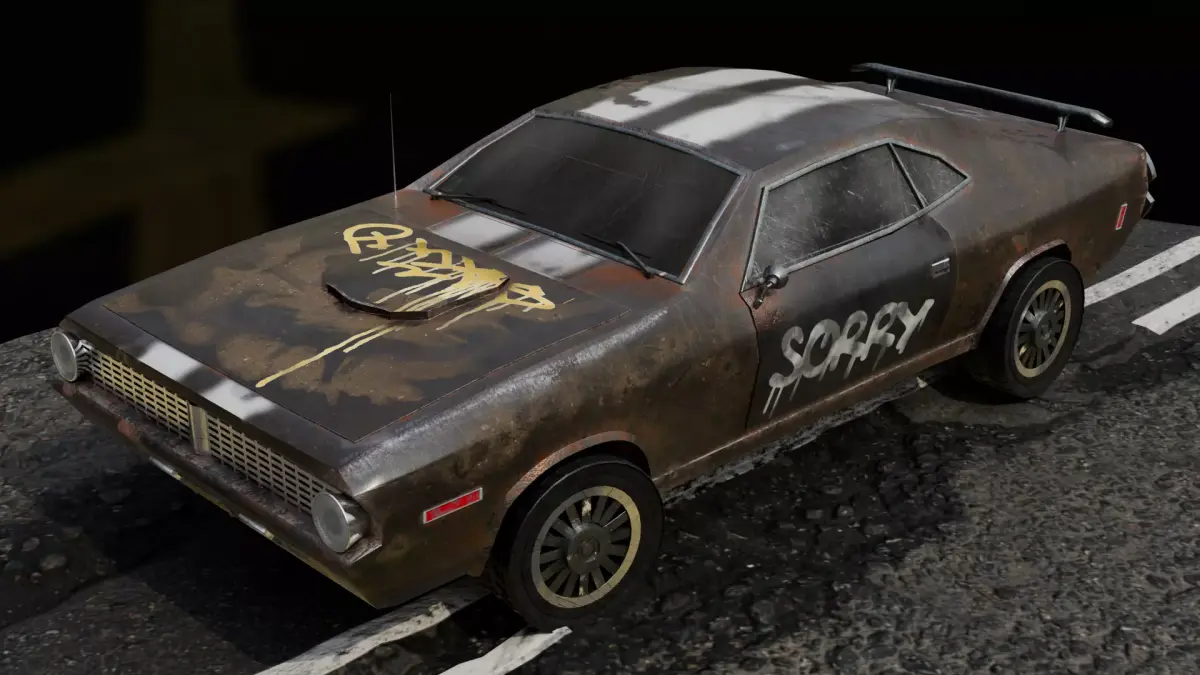 Abandoned car Low-poly 3D model by maksimgundich1995