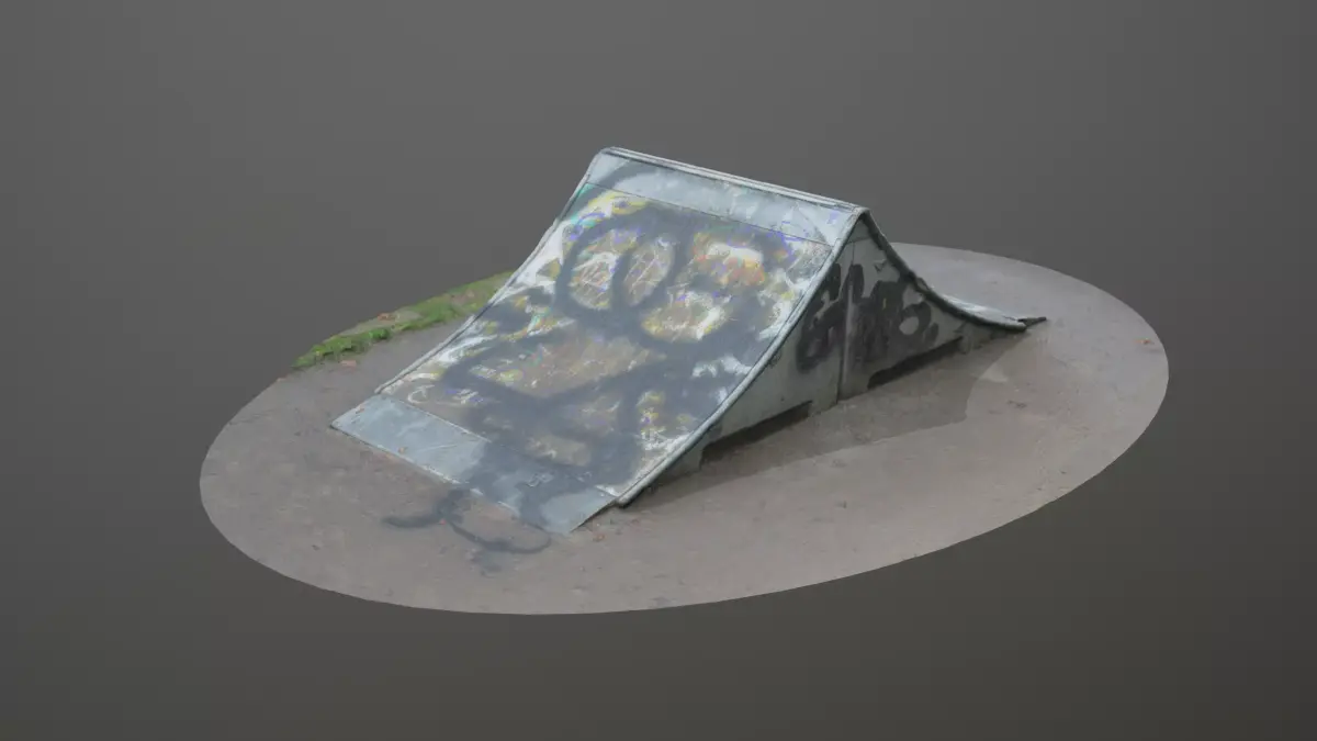 City Park Skate Ramp Low-poly 3D model