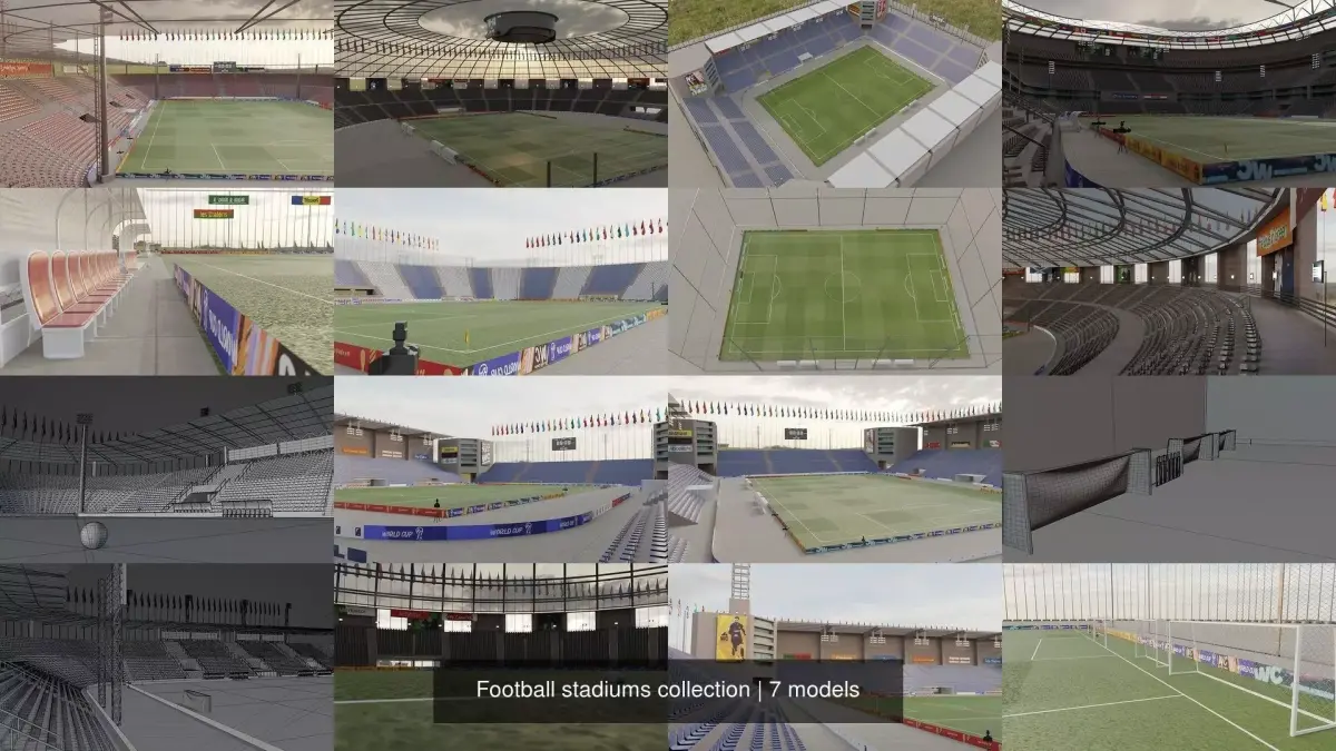 Football stadiums collection 3D Model Pack