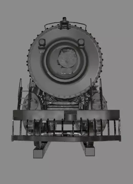 Locomotive Steam Engine Low-poly 3D model