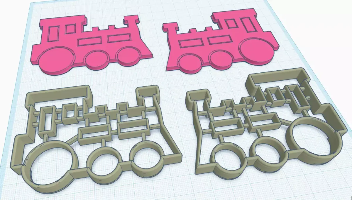 Train Cookie Cutter double-sided 3D print model
