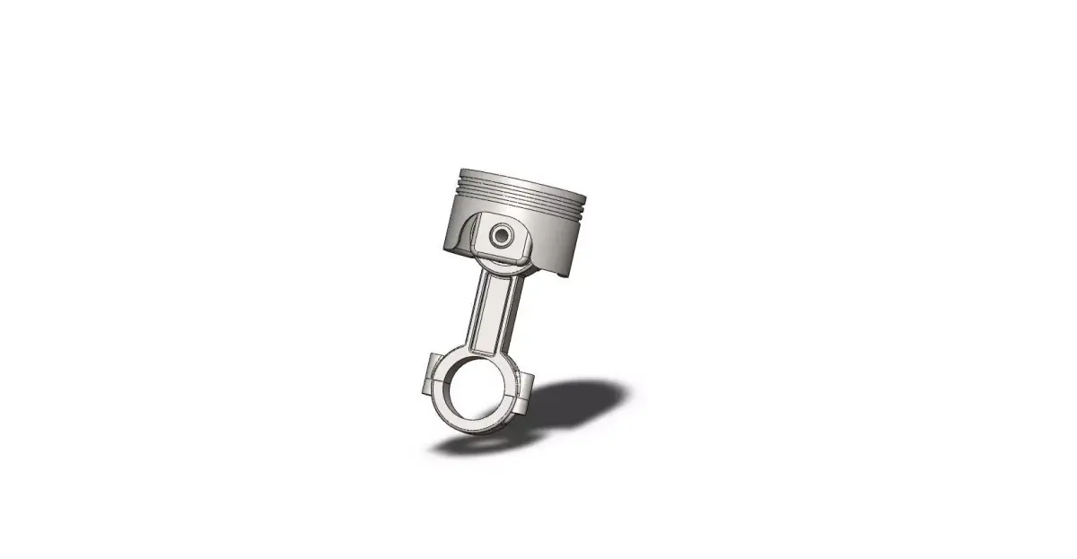 Piston with rod 3D model 3D model