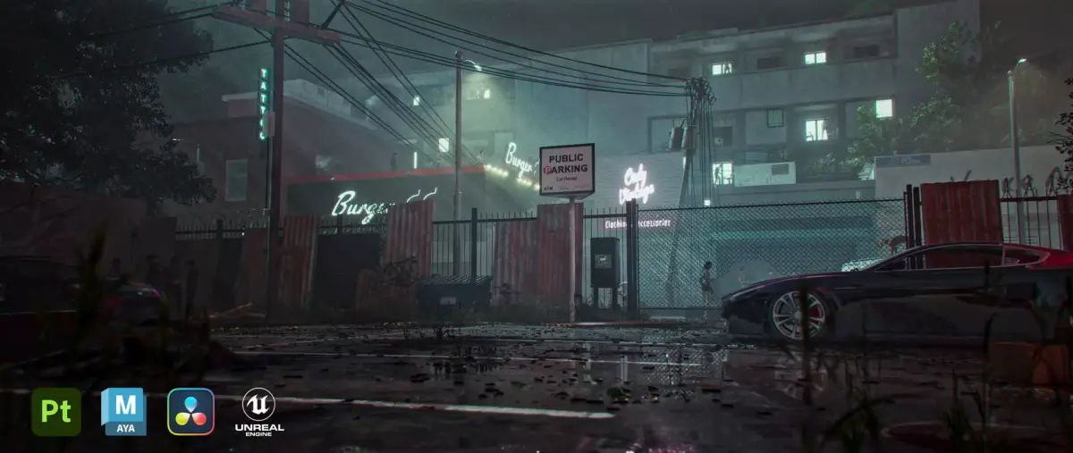 Abandoned Zombified Building Low-poly 3D model