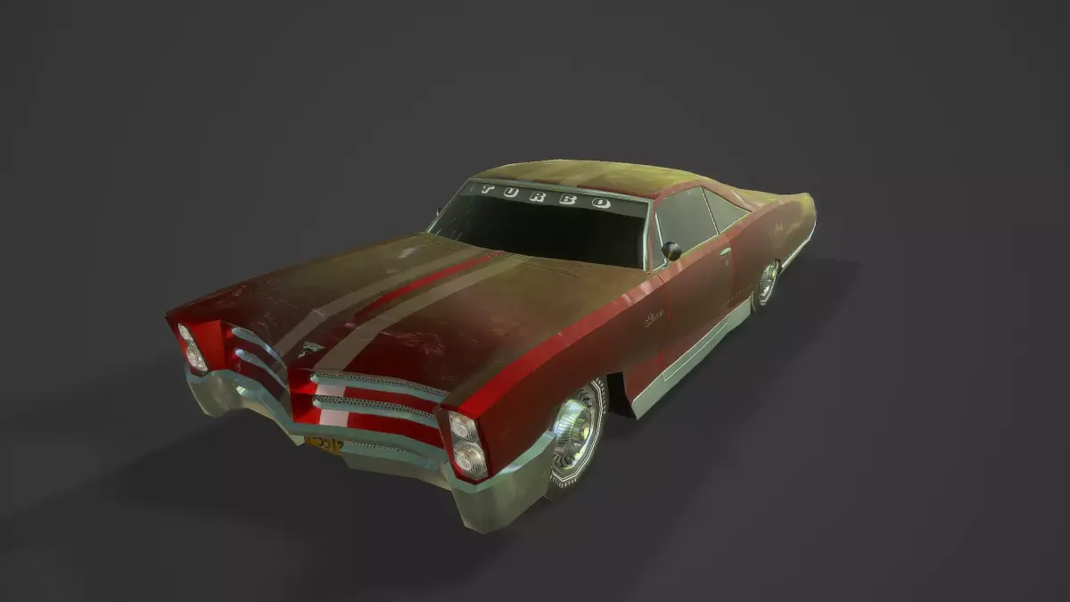 Bonneville car Low-poly 3D model