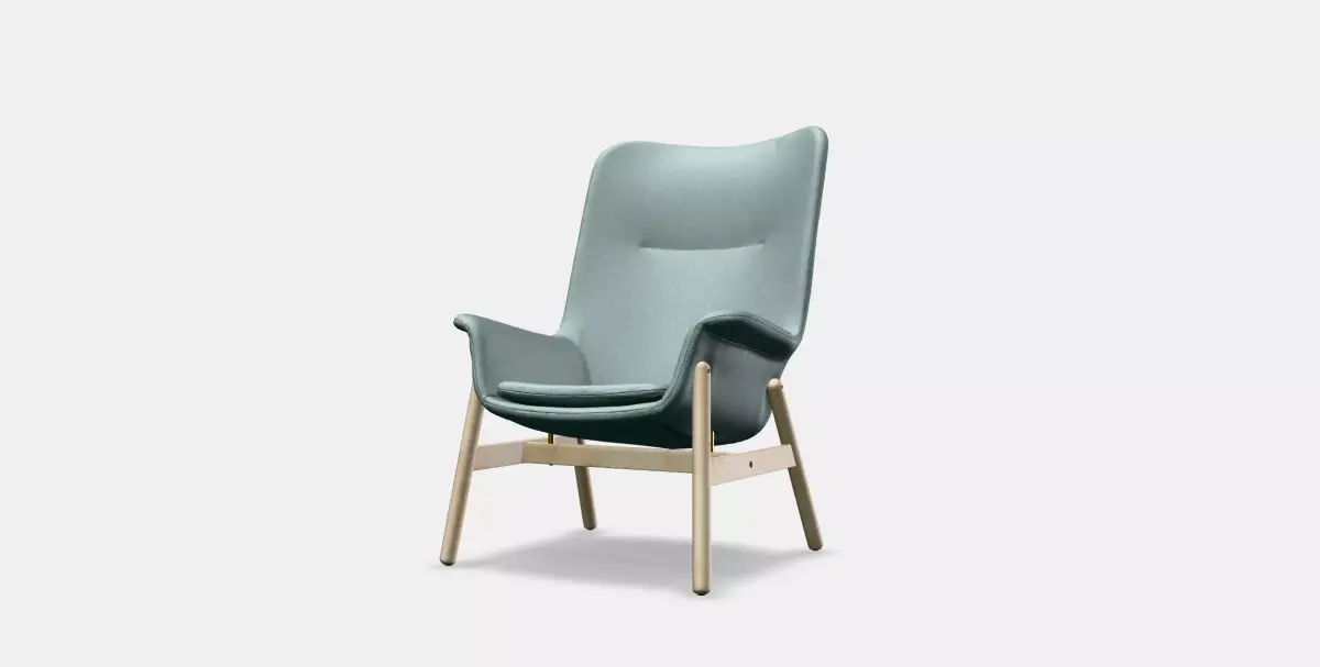 VEDBO High-back armchair 3 Low-poly 3D model