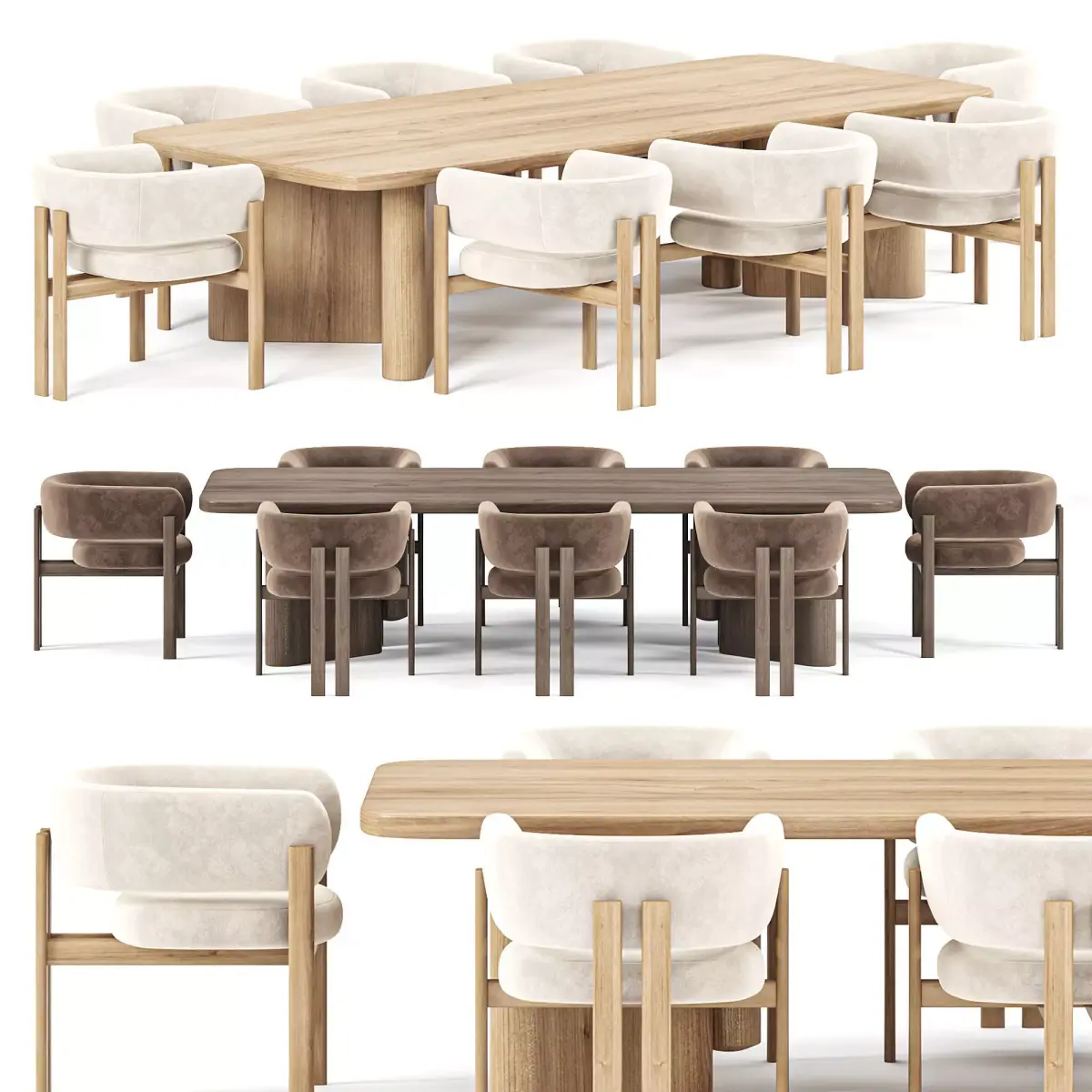 Tabmi Dining Table Bay chair 3D model