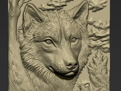 Wolf Head A141 3D print model
